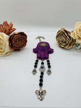 Load image into Gallery viewer, Purple And Gold Hand of Fatima Wall Art