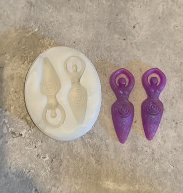 Moon Goddess Earrings Silicone Mold