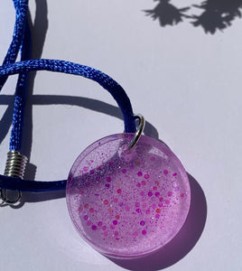Glow In The Dark Resin Small Circle Pendant Necklace