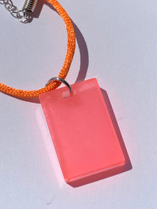 Glow In The Dark Resin Rectangle Pendant Necklace