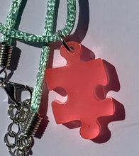 Load image into Gallery viewer, Glow In The Dark Resin Puzzle Pendant Necklace