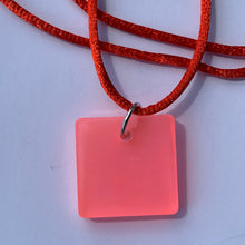 Load image into Gallery viewer, Glow In The Dark Resin Square Pendant Necklace