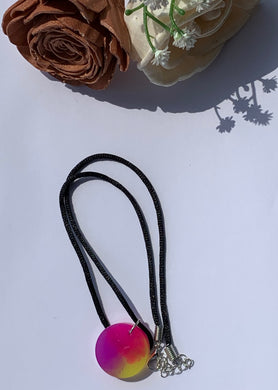 Glow In The Dark Resin Circle Pendant Necklace