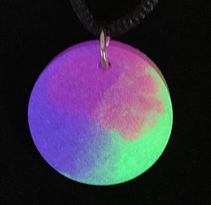 Glow In The Dark Resin Circle Pendant Necklace