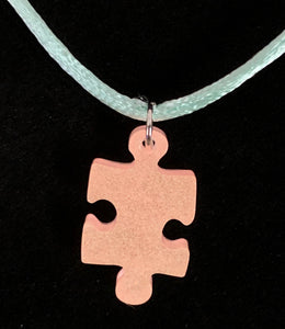 Glow In The Dark Resin Puzzle Pendant Necklace