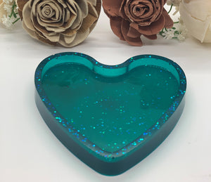 Glitter Heart Shaped Jewelry/Trinket Dish