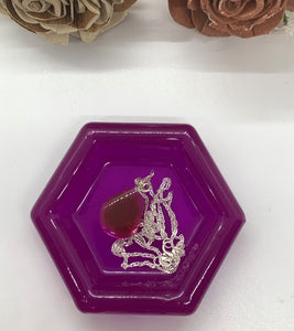 Neon Purple Hexagon Jewelry/Trinket Dish