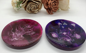 Pink & Purple Swirl Coasters / Candle Holders