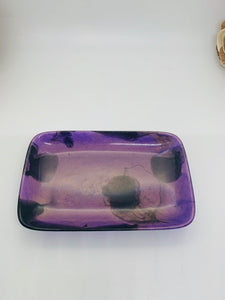 Purple and Black Rectangle Trinket Dish