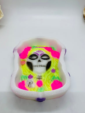 Neon Day of The Dead Dish