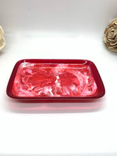 Load image into Gallery viewer, Red and White Marble Rectangle Trinket Dish