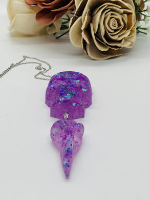 Purple Glitter Rear View Mirror Charm