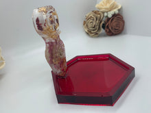 Load image into Gallery viewer, Red Gold and Rose Triple Moon Goddess Jewelry Dish