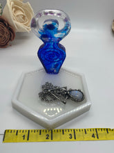 Load image into Gallery viewer, Blue Swirl Triple Moon Goddess  Jewelry Dish