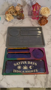 Sativa Days Indica Nights Rolling Tray Silicone Mold