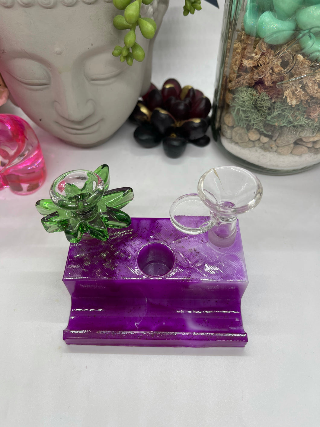 Purple and White Bowl Holder