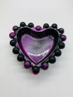 Magenta Bubble Heart Trinket Dish