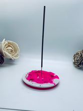 Load image into Gallery viewer, Pink and white Splatter Mandala Incense Burner