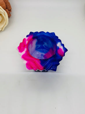 Pink Blue and White Snowflake Votiv