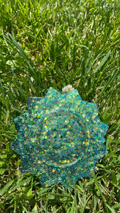 Green Envy Mandala Plate Incense Burner