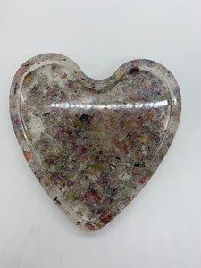 Flower Filled Heart Shaped Jewelry/Trinket Dish