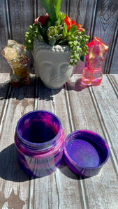 Purple and Pink Swirl Large Stash Jar