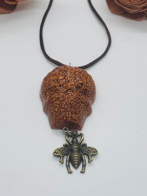 Rose Gold Skull Rear View Mirror Charm