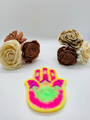 Neon Hand of Fatima Incense Holder