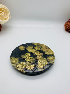 Black and Gold Circle Mandala Incense Holder