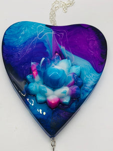 Purple, Teal and Pink Lotus Planchette Wall Hanging