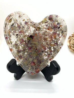 Flower Filled Heart Shaped Jewelry/Trinket Dish