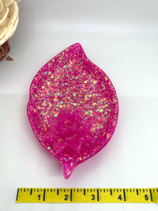 Pink Glitter Lotus/ Leaf Dish & Incense Burner