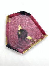 Load image into Gallery viewer, Red Black and Gold Polygon Trinket Dish