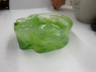 Green Ink Drop Skull Trinket Dish