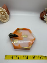 Load image into Gallery viewer, Orange Mini Crow Skull Hexagon Dish