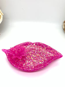 Pink Glitter Lotus/ Leaf Dish & Incense Burner