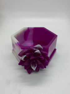 Purple & White  with Lotus Trinket Dish
