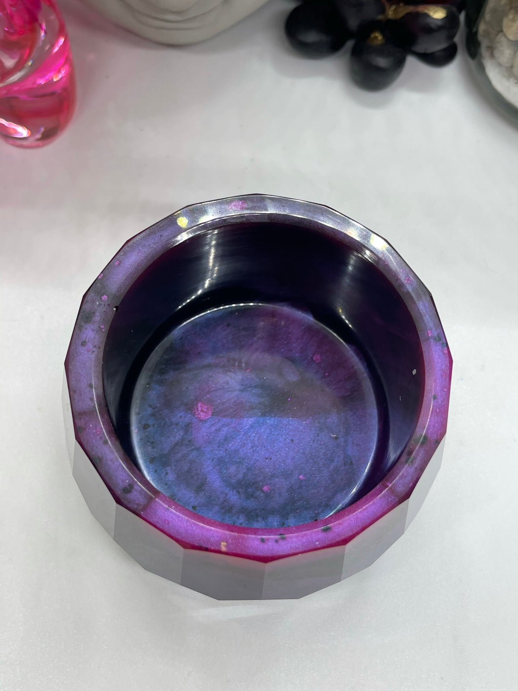 Perfectly Purple Faceted Crystal Candle Holder