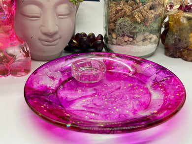 Large Magenta Trinket Dish