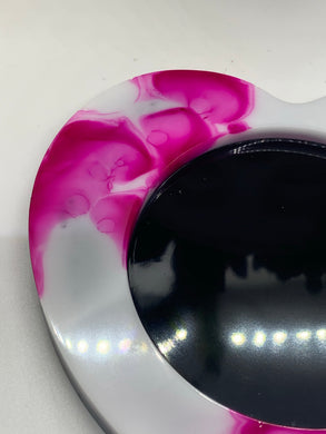 Magenta and White Heart Votive