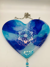 Load image into Gallery viewer, Holographic Mandala Heart Wall Hanging