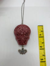 Load image into Gallery viewer, Rose Gold Sugar Skull Rear View Mirror Charm