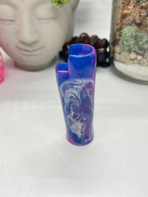 Pink,Blue and White Swirl Clipper Lighter Sleeve