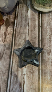 Black and Gold Marble Star Tea Light