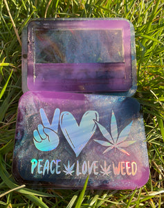 “Peace, Love, Weed” Pocket Roller Tray