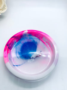 Pink, Blue and Purple Swirl Crystal Dish