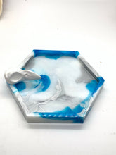 Load image into Gallery viewer, Blue Mini Crow Skull Hexagon Jewelry Dish