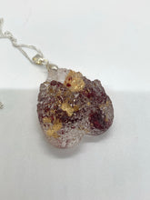 Load image into Gallery viewer, Roses and Gold Leaf Heart/Planchette Druzy Pendant Necklace
