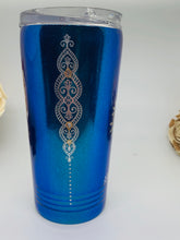 Load image into Gallery viewer, 16 oz Chameleon Blue Glitter Tumbler