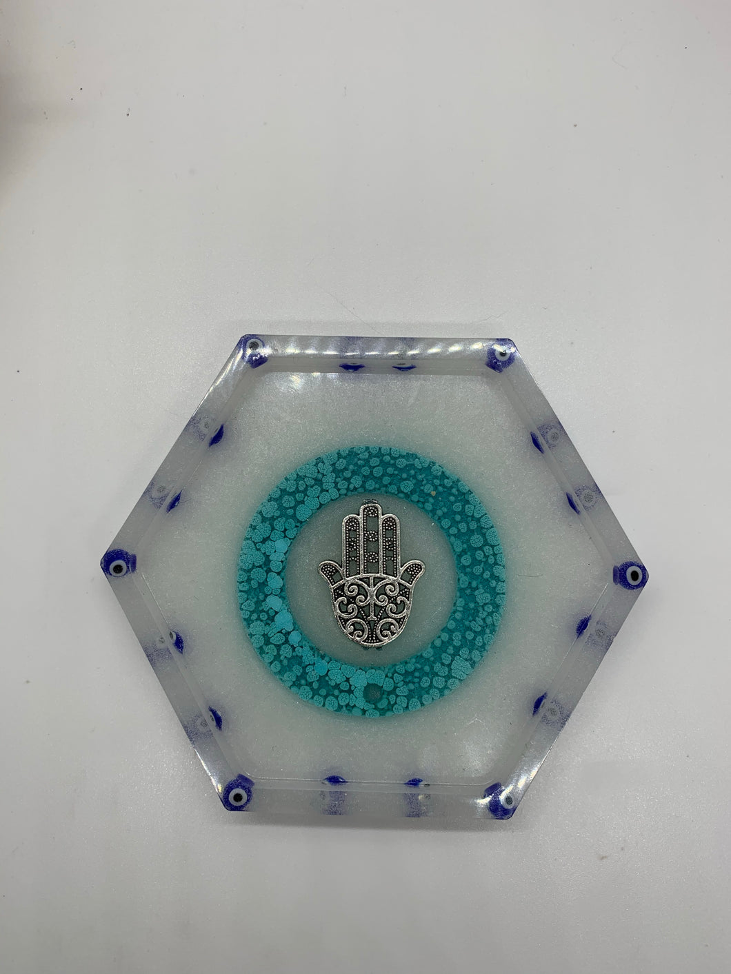 Evil Eye Hexagon Jewelry Dish